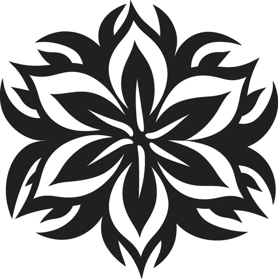 Artistic Bloom Detail Hand Rendered Vector Icon Minimalist Petal Sketch Sleek Black Logo