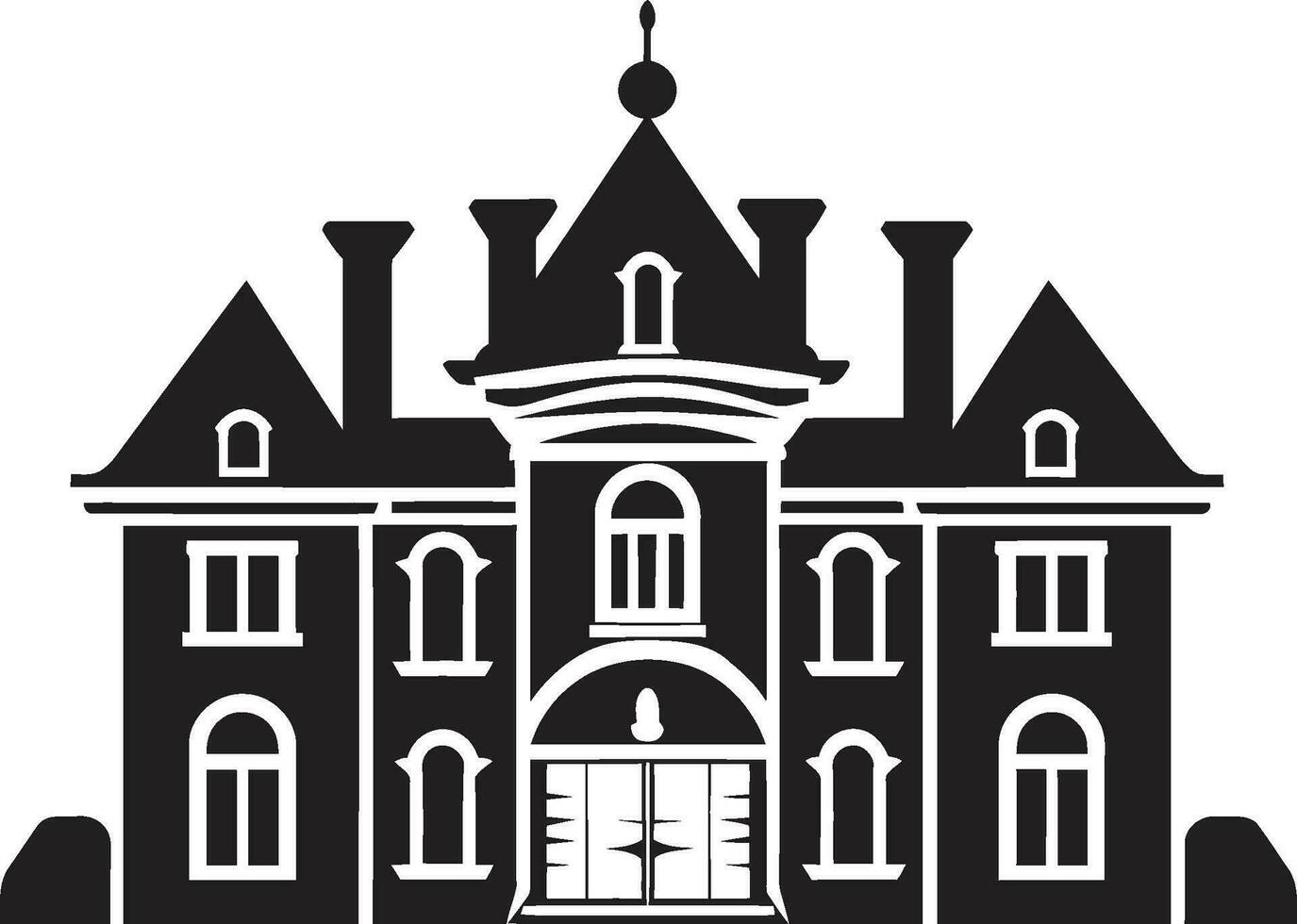 Whimsical Royal House Cartoon Design in Vector Logo Playful Castle Sketch Cartoon Royal House in Vector Icon