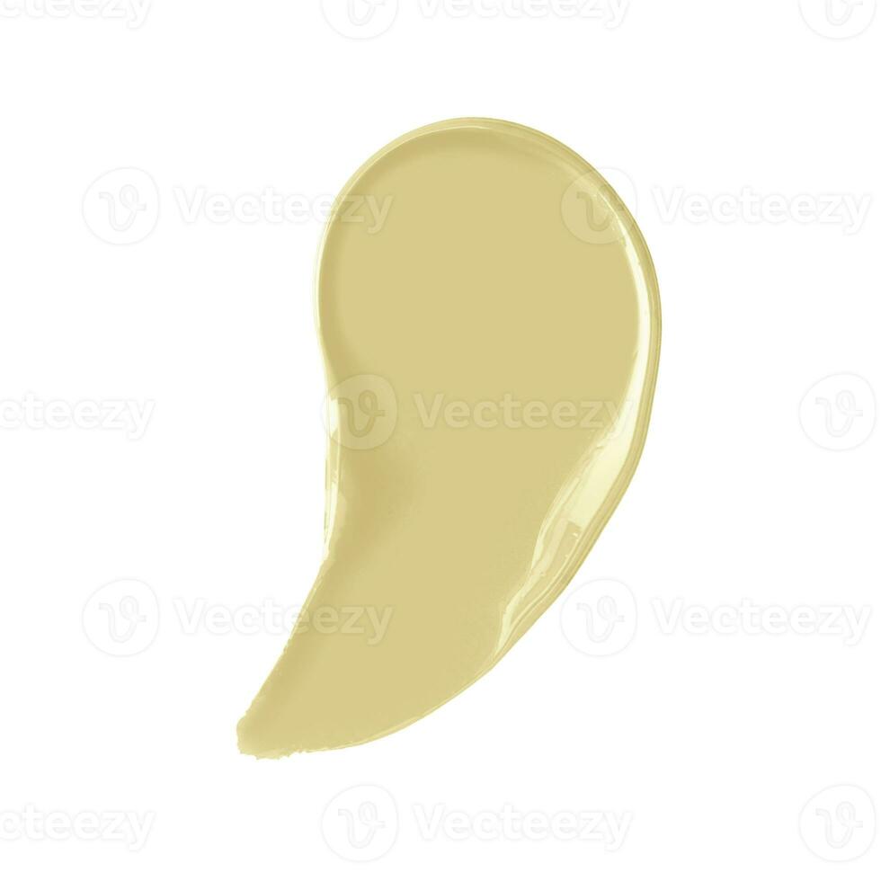 White cream swatch isolated on white background. Make up smudge. cream smear texture photo