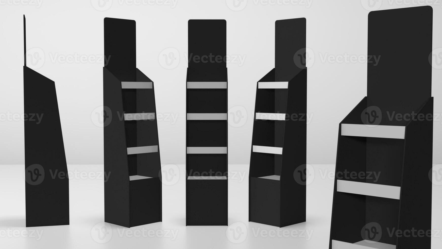 Medical product display shelf 3D illustration photo