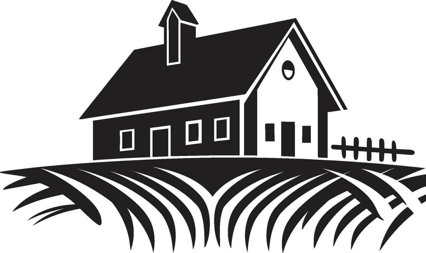Agrarian Homestead Emblem Farmhouse Design Vector Icon Rustic Farm Abode Mark Farmers House Vector Logo