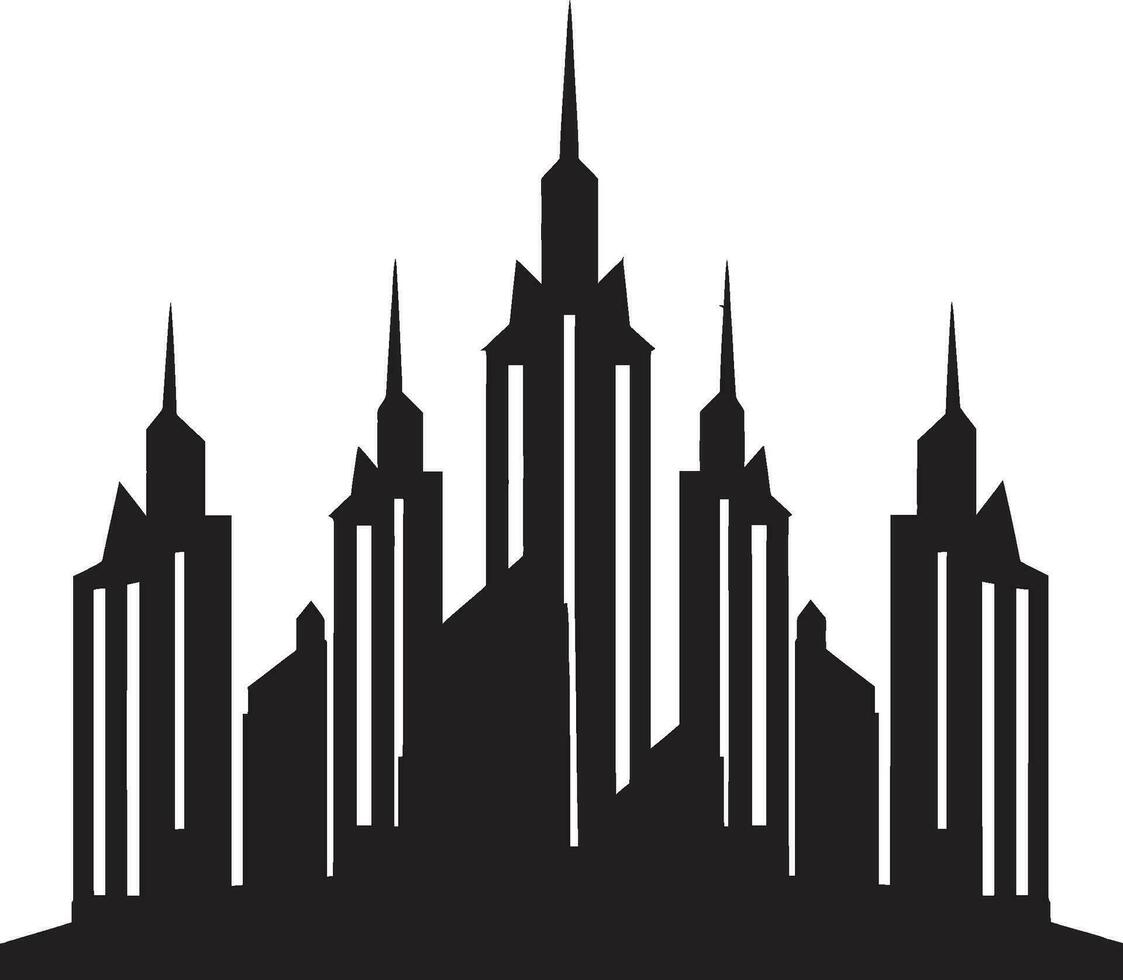 Metropolitan City Impression Multifloor Vector Logo Icon Downtown Skyscraper Emblem Multifloor Cityscape Vector Icon
