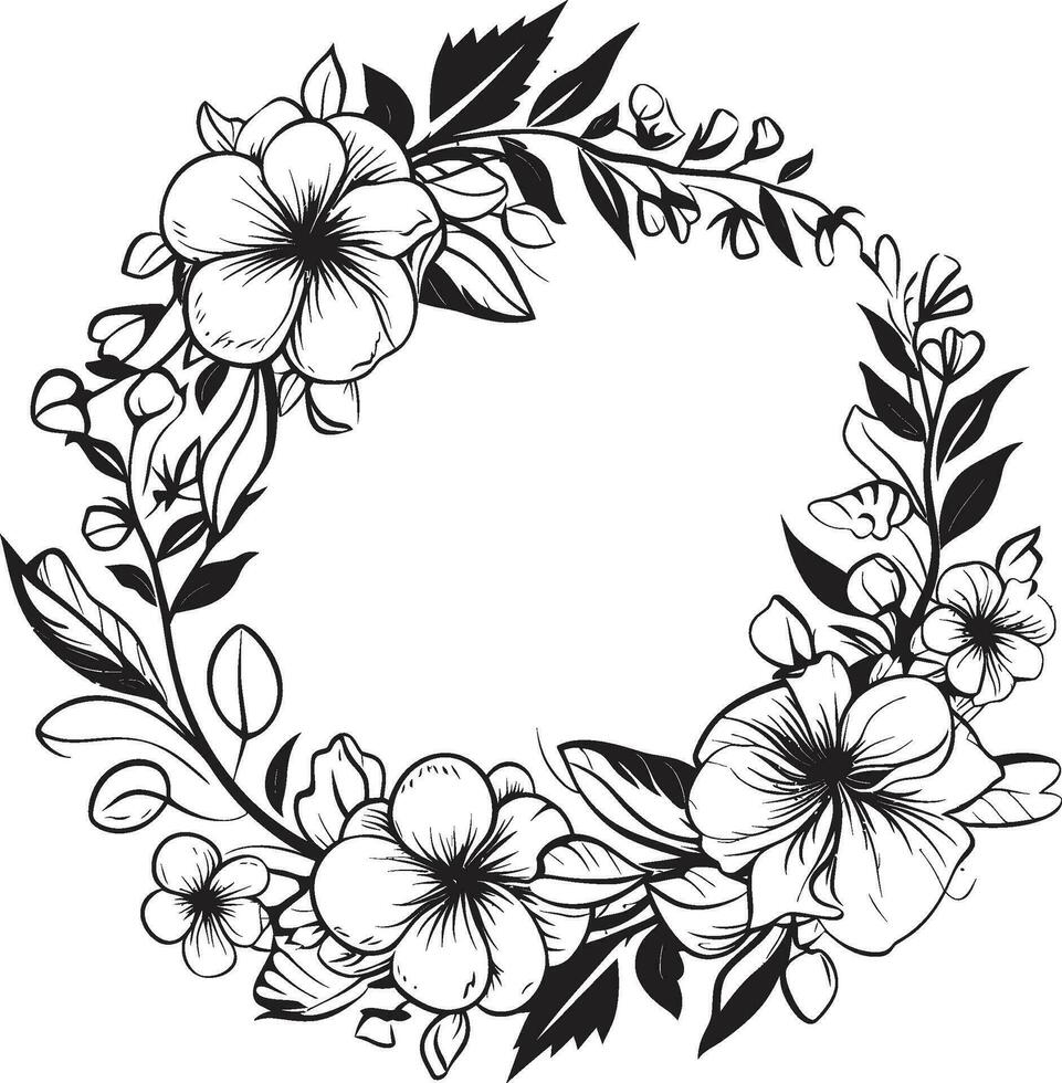 moderno floral guirnalda artístico vector logo artístico pétalo giro Boda negro icono diseño