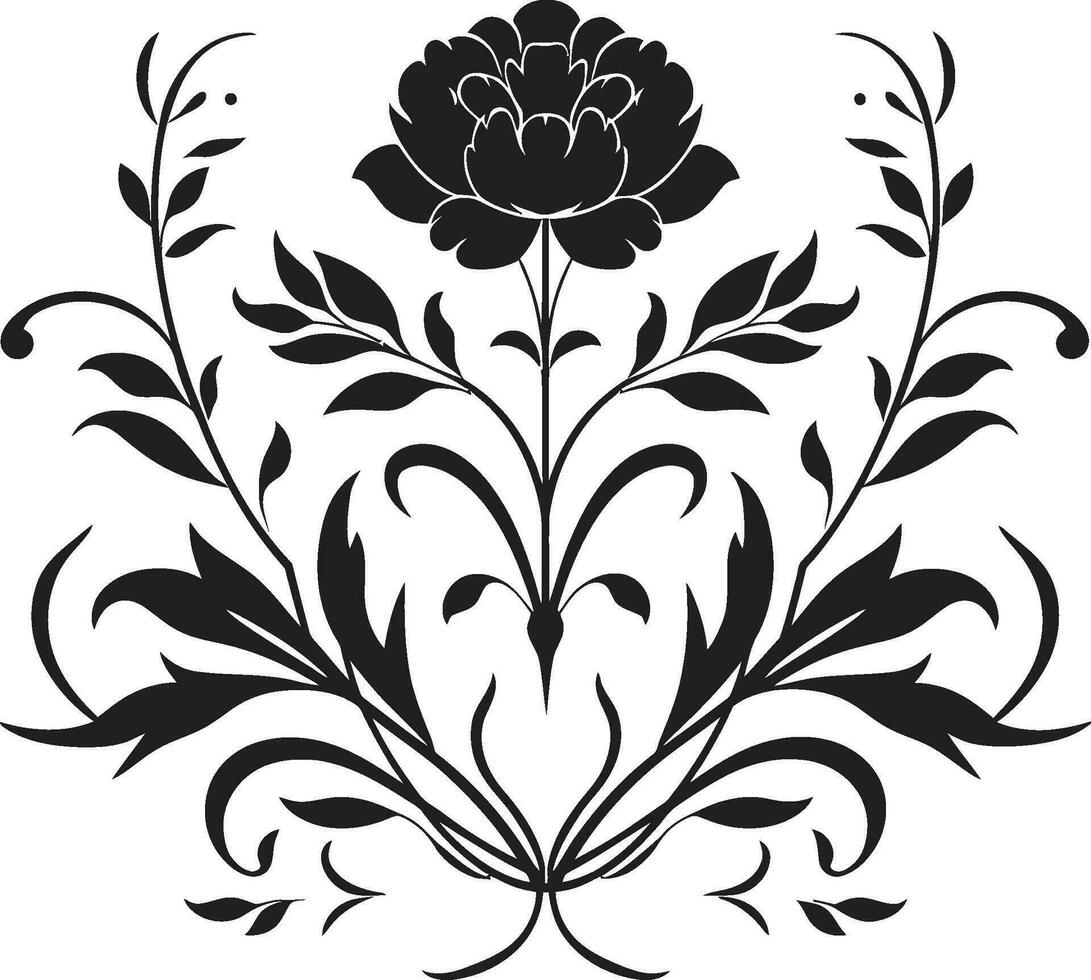 Noir Petal Chronicles Elegant Floral Emblem Designs Graphite Petal Dreams Noir Vector Logo Sketches