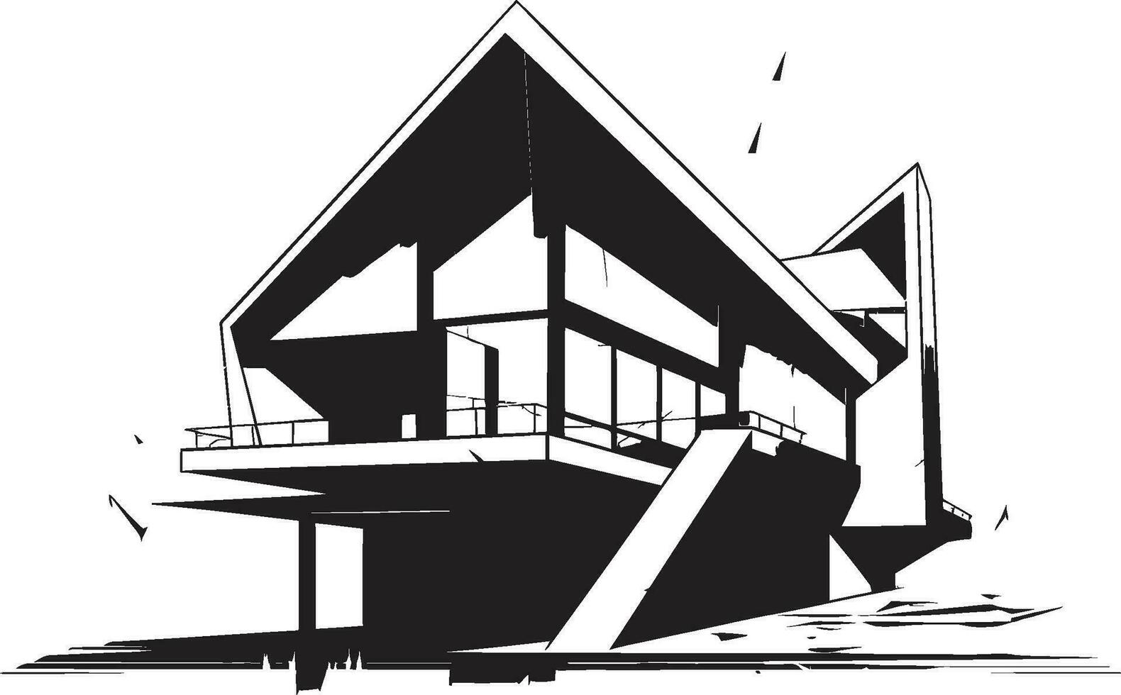 artístico urbano vivienda moderno casa bosquejo vector logo icónico minimalismo negrita casa bosquejo en vector icono diseño