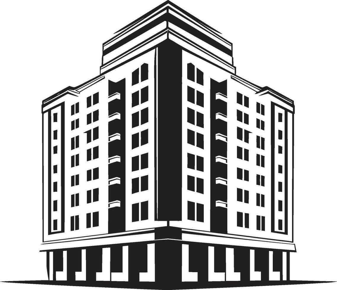 Skyline Marvel Multifloral City Building Vector Icon Metropolitan Essence Multifloor Cityscape Vector Logo Design