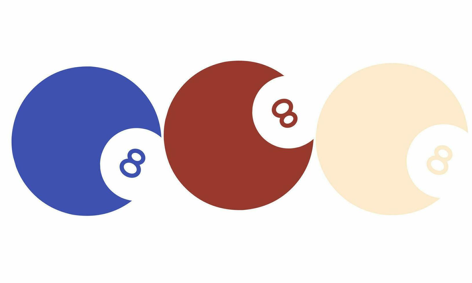 8 ball poll icon set simple concept vector logo