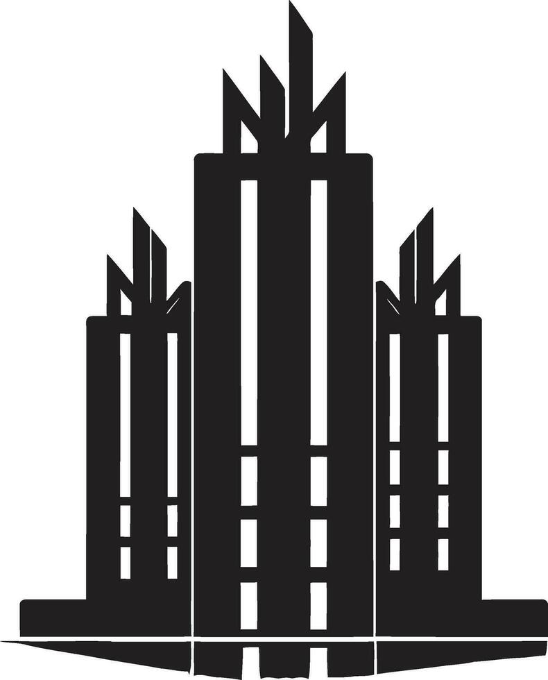 City Vista Tower Impression Multifloor Building in Vector Icon Design Urban Multifloor Silhouette Cityscape Vector Logo Design