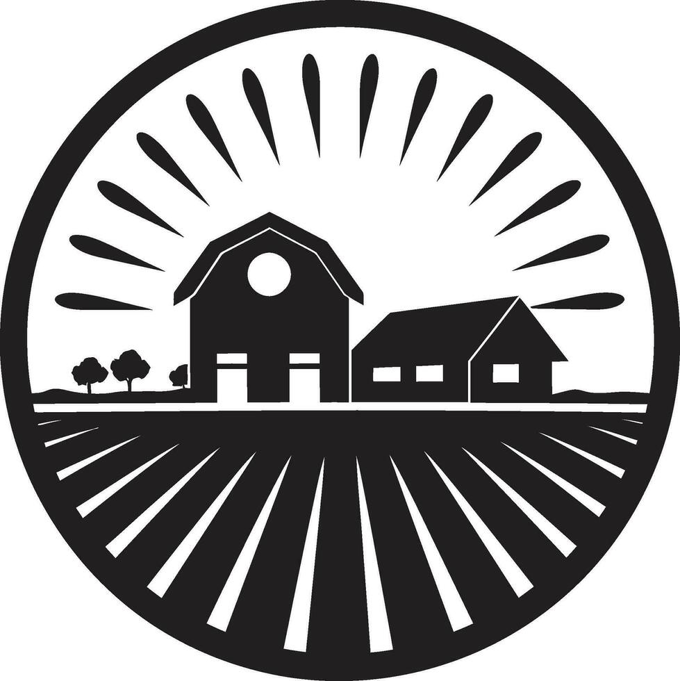 campo vivienda impresión casa de Campo vector emblema cosecha granja icono agricultores casa diseño en vector