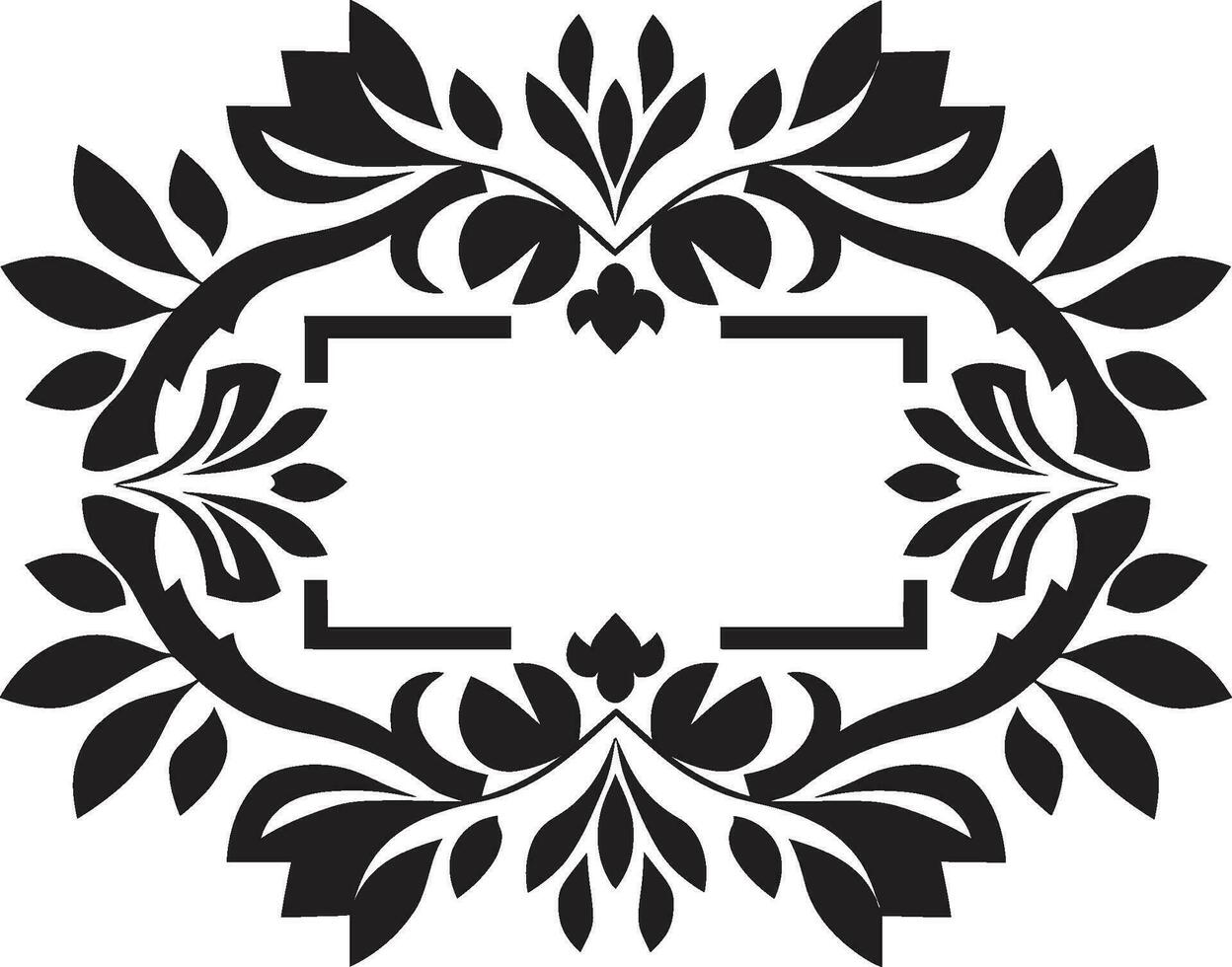 Tiled Blooms Black Vector Icon with Patterns Geometric Petal Play Floral Tile Logo