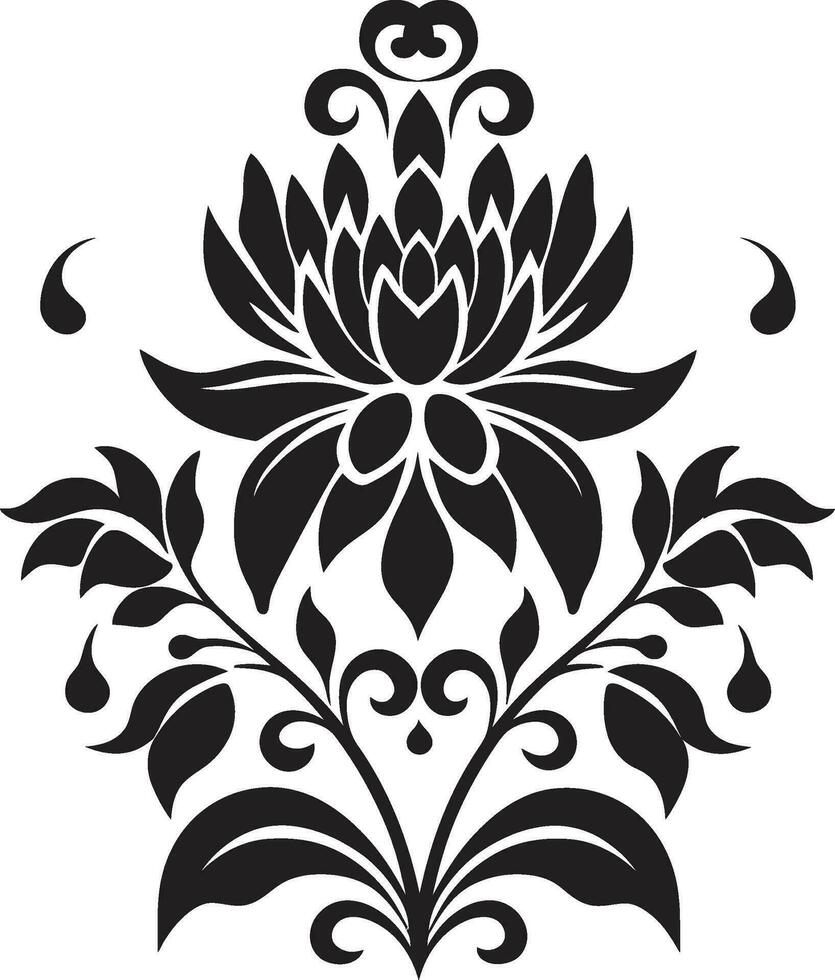 Cultural Radiance Decorative Ethnic Floral Emblem Folklore in Bloom Ethnic Floral Icon Logo vector