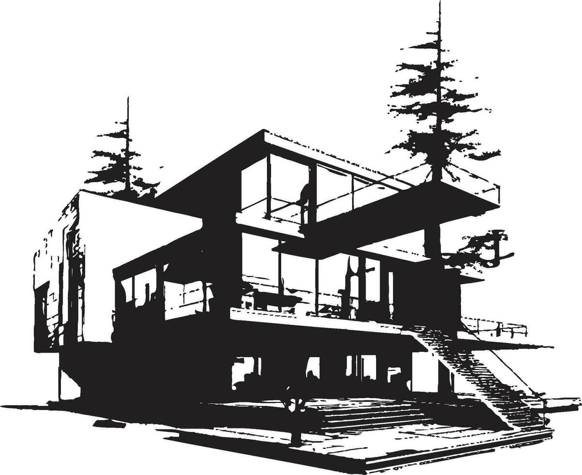 sofisticado vivo símbolo moderno casa idea vector icono contemporáneo morada marca elegante casa diseño vector icono