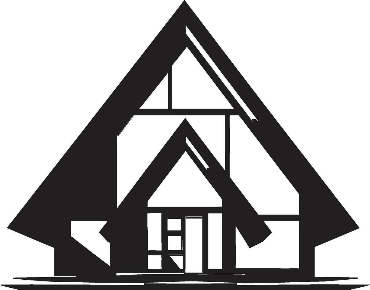 Contemporary Living Mark Innovative House Sketch Icon Modernity Etched Conceptual House Sketch Vector Icon