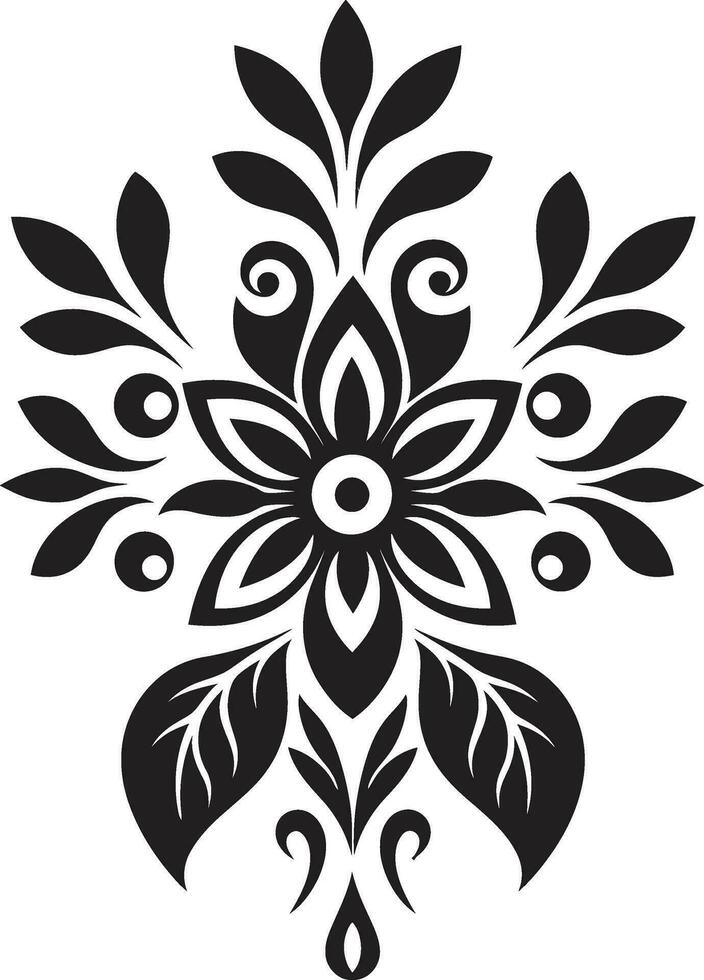 Artisanal Heritage Ethnic Floral Emblem Design Rooted Charm Decorative Ethnic Floral Logo vector