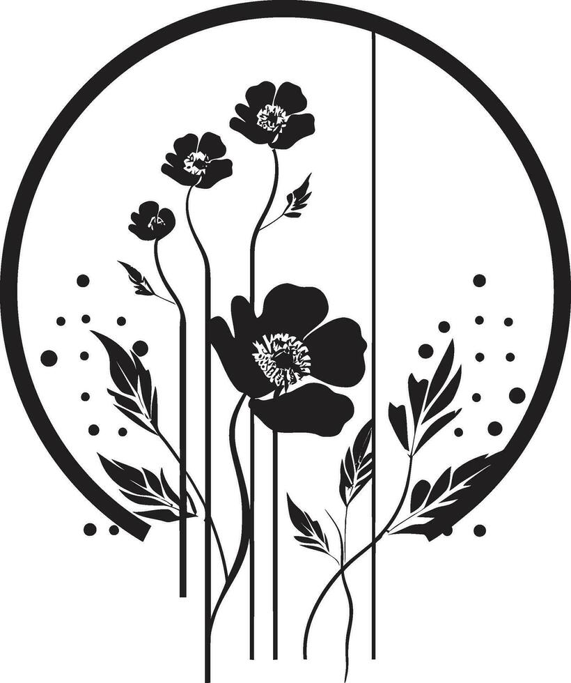 agraciado mano dibujado florales noir vector logo icono minimalista noir floraciones mano dibujado vector logo icono