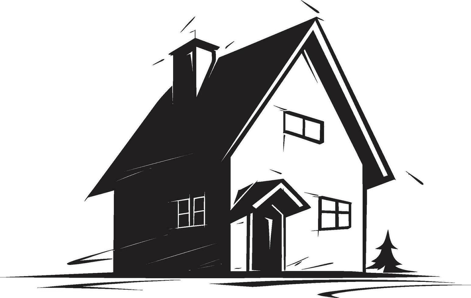 Simple Habitat Mark Minimal House Design in Vector Contemporary Dwelling Icon Minimal House Vector Emblem