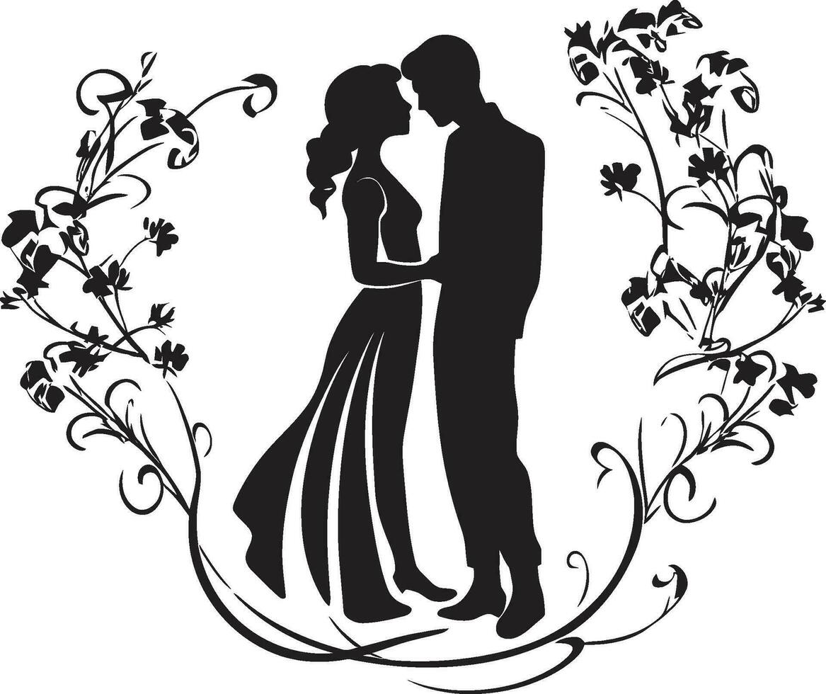 Harmonious Unity Bride and Groom Photo Frame Majestic Matrimony Decorative Frame for the Couple vector
