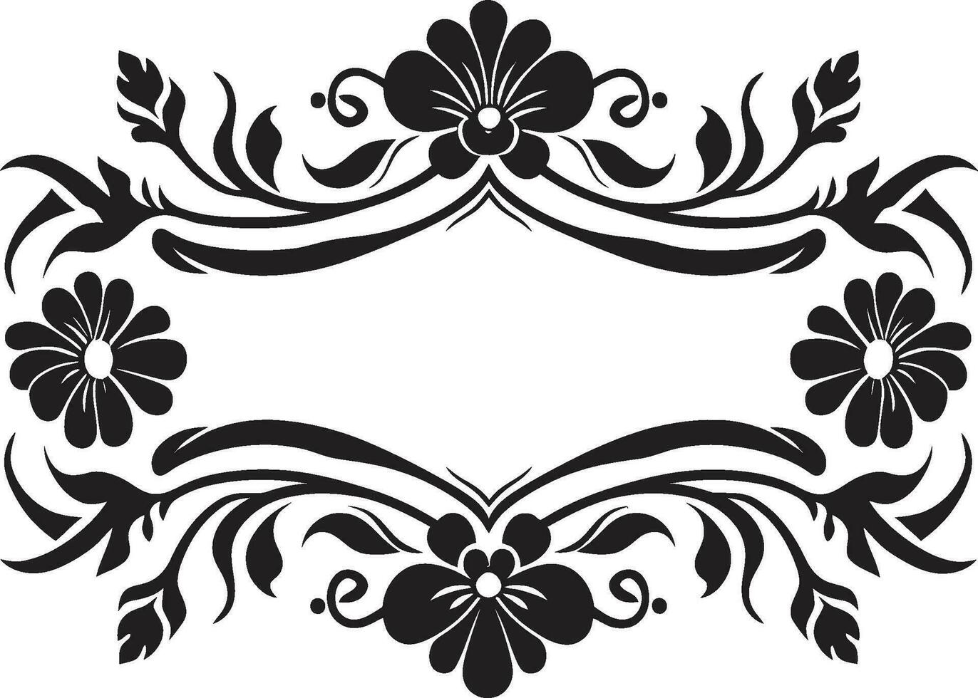 Patterned Geometry Black Vector Floral Botanical Symmetry Geometric Tile Icon