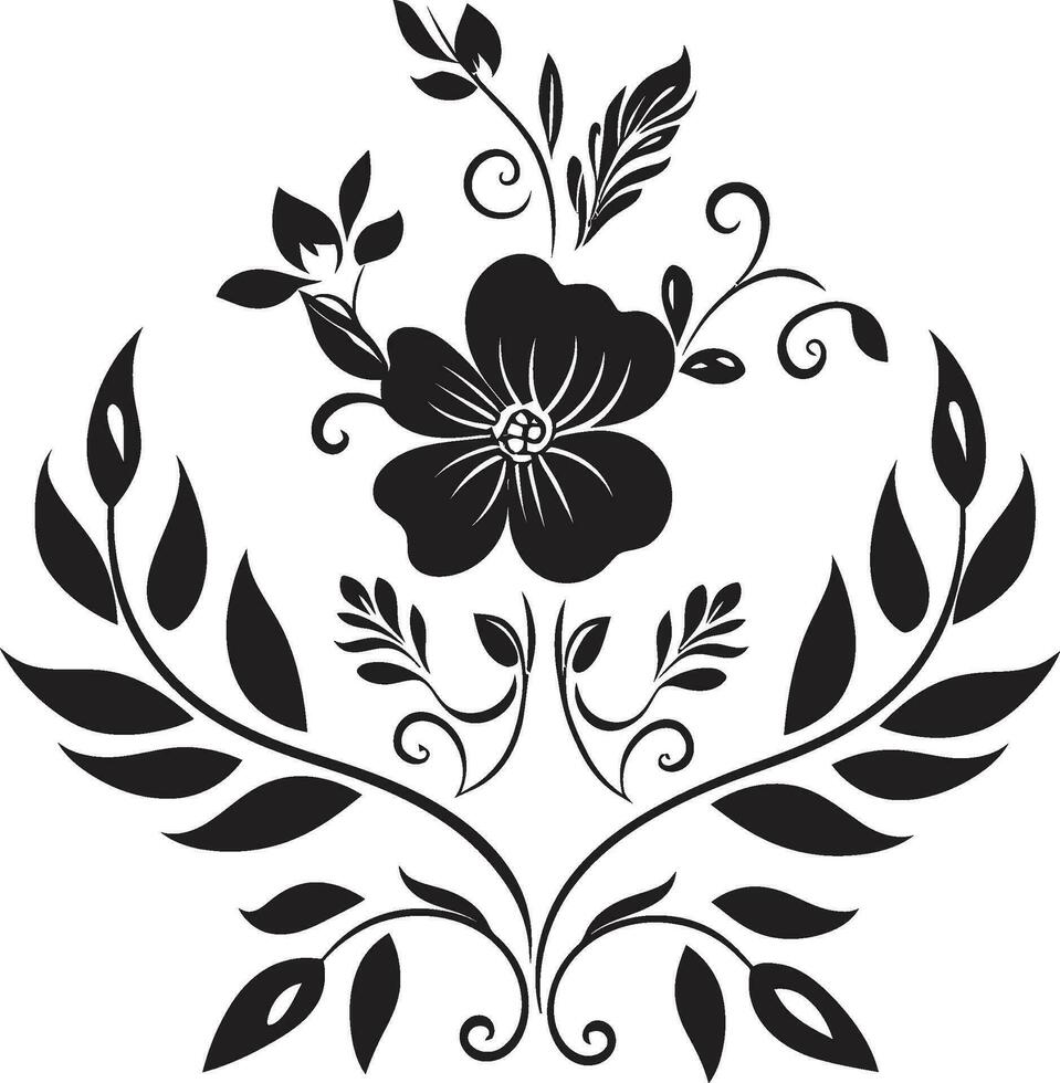 Whimsical Inked Flora Moody Black Iconic Chronicles Artistic Noir Gardenia Dreams Intricate Vector Sketches
