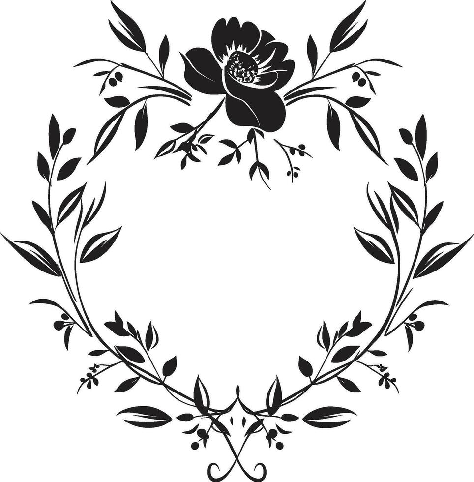 Serenade in Bloom Bouquet Vector Icon Design Artistic Bloom Cascade Floral Frame Logo
