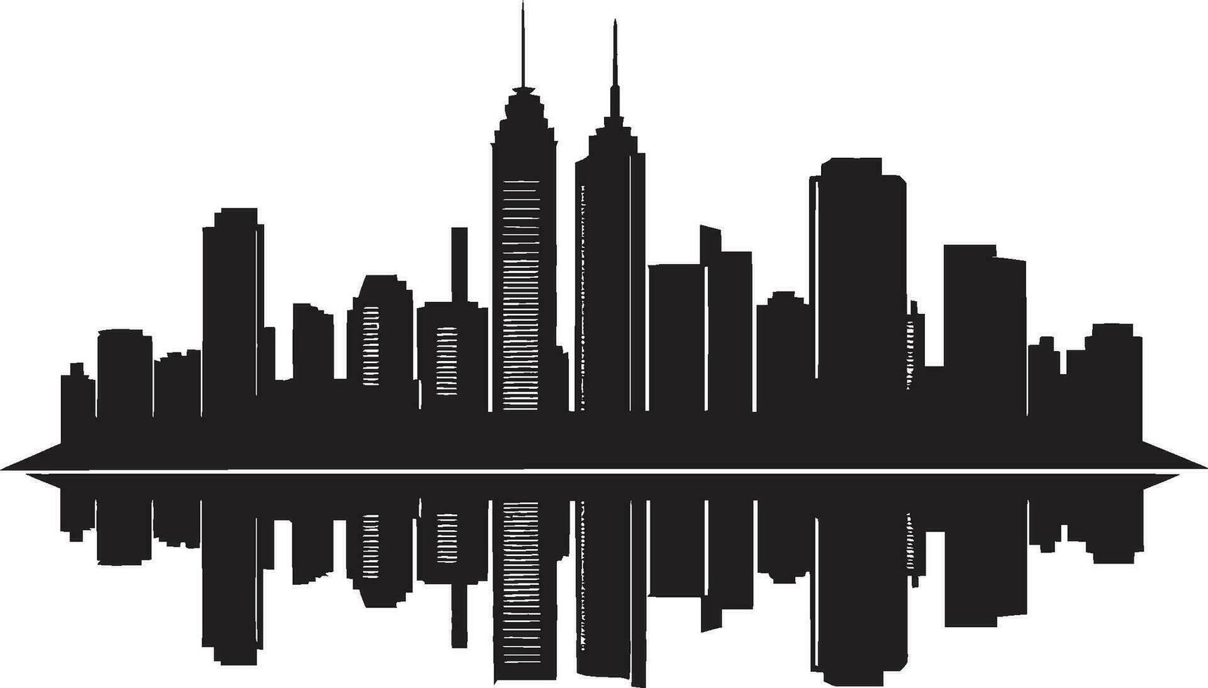 horizonte multipiso silueta urbano edificio en vector icono diseño metropolitano torre impresión multipiso paisaje urbano vector logo