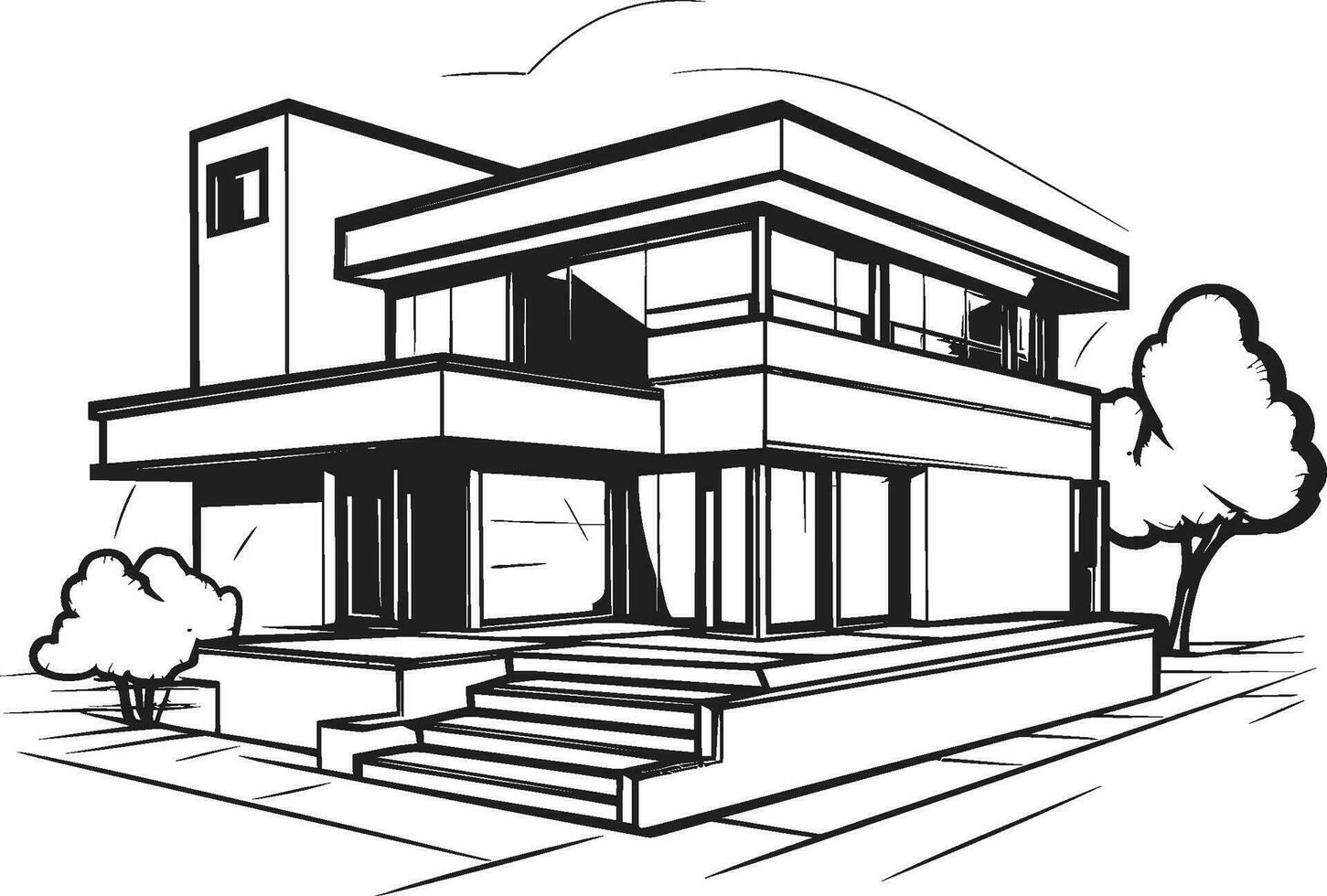 fuerte contorno marca grueso casa diseño en logo icono central eléctrica morada icono negrita casa bosquejo vector emblema