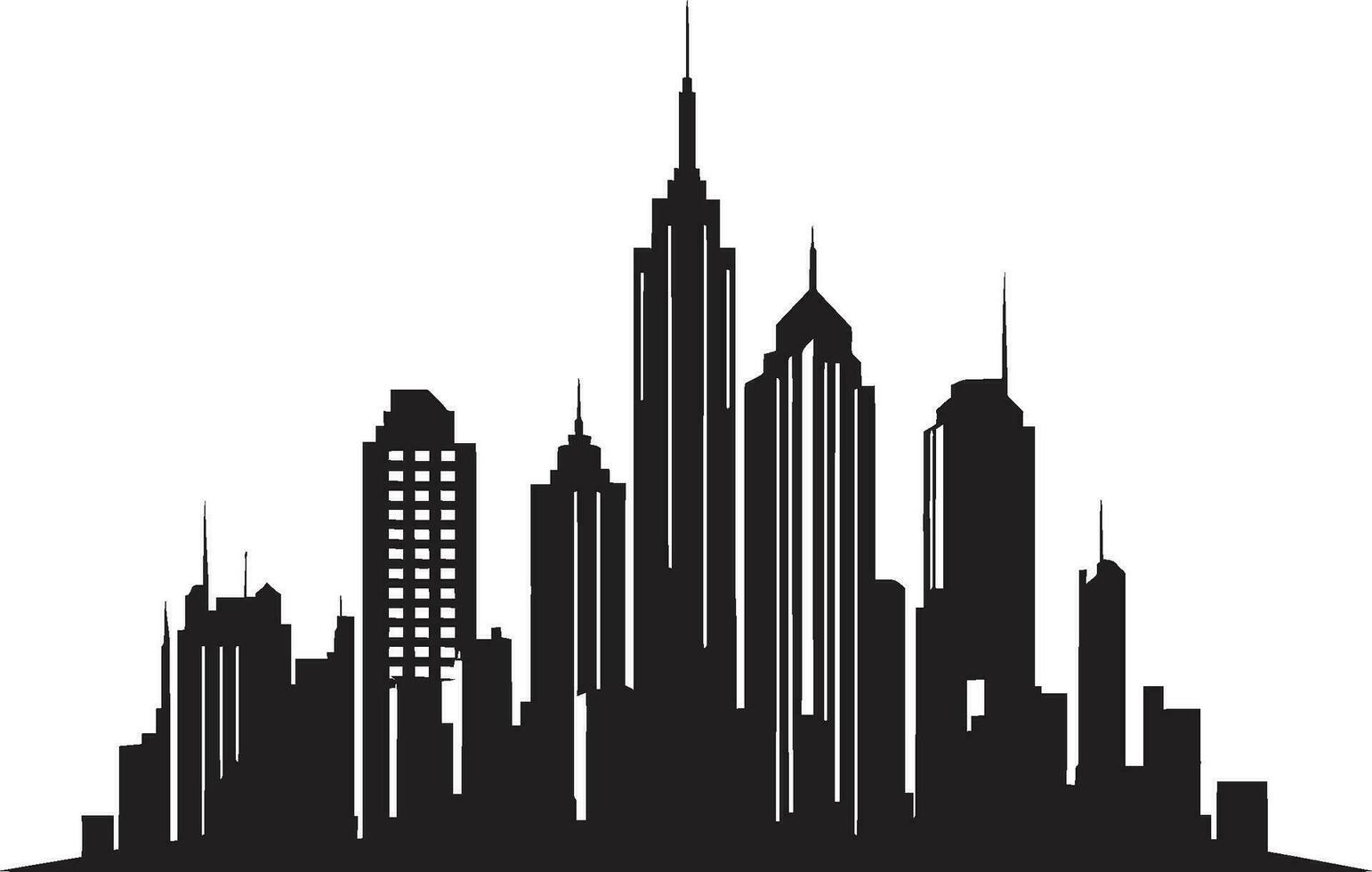 ciudad vista torre impresión multipiso edificio en vector icono diseño urbano multipiso silueta paisaje urbano vector logo diseño