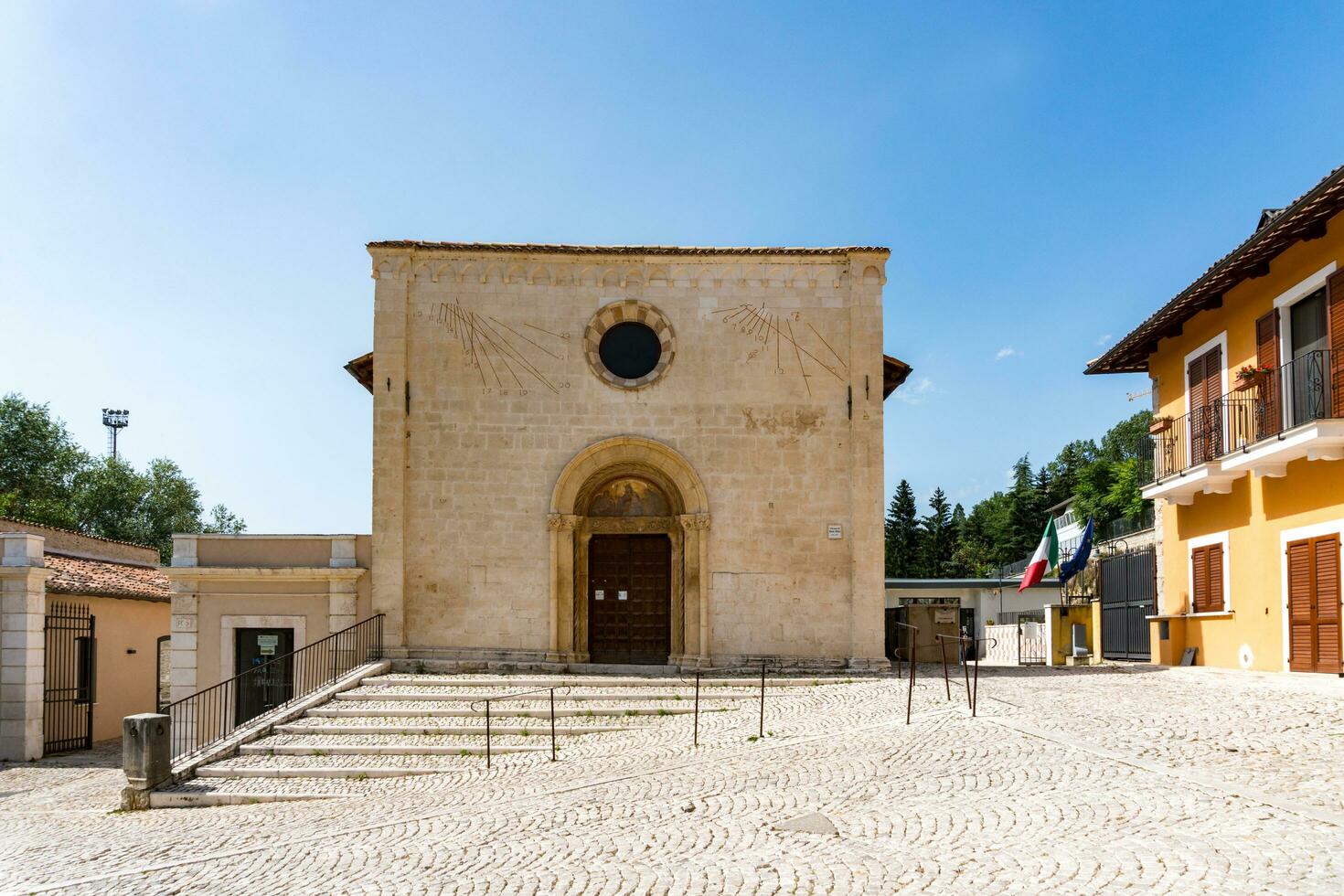 L'Aquila, Italy-august 11, 2021-view of the Church of San Vito alla Rivera during a sunny day photo