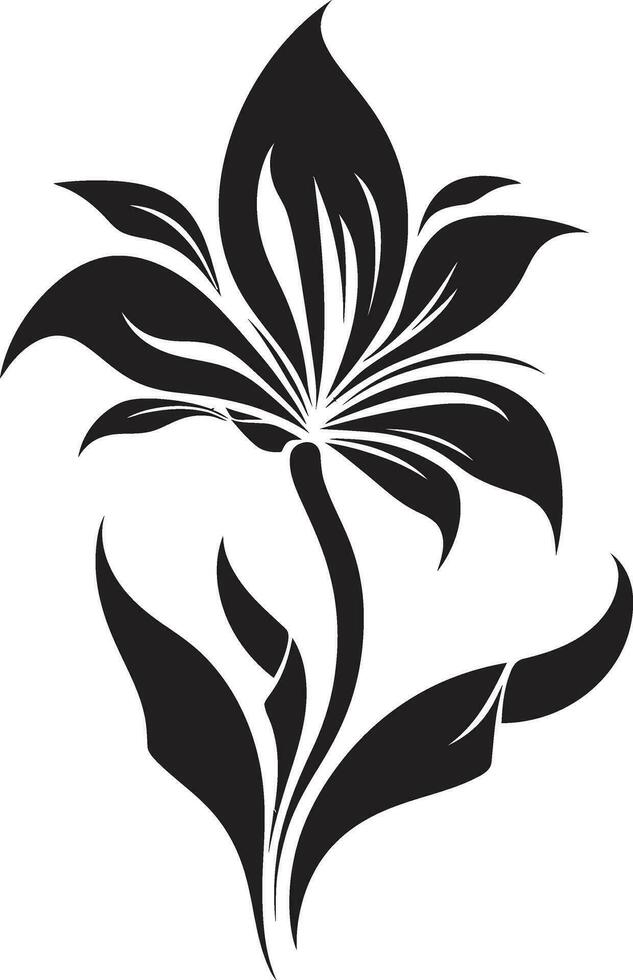 minimalista pétalo bosquejo pulcro negro logo elegante vector florecer negro icónico emblema