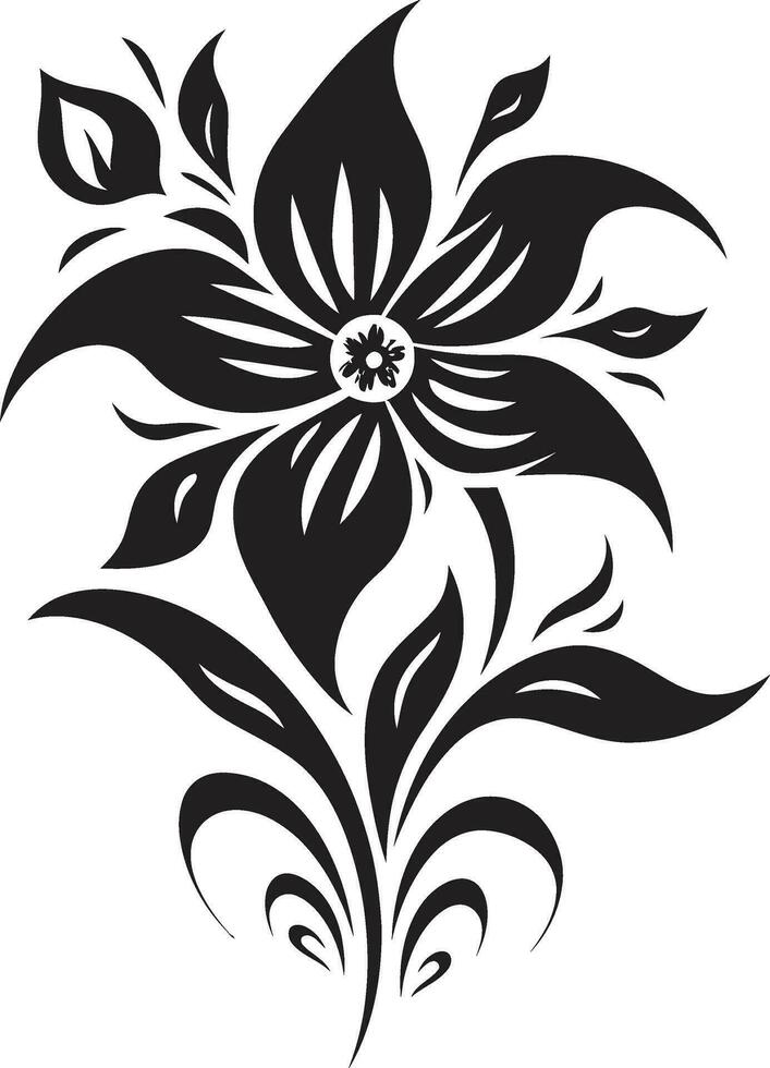 limpiar artístico flor mínimo mano dibujado emblema pulcro pétalo diseño soltero negro vector icono