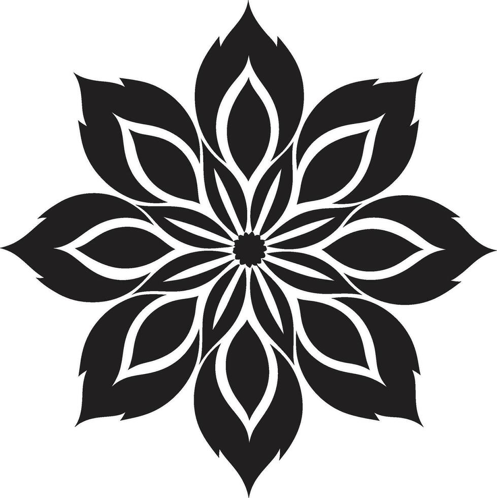 sofisticado flor esencia elegante icónico vector resumen floral minimalismo negro emblema diseño