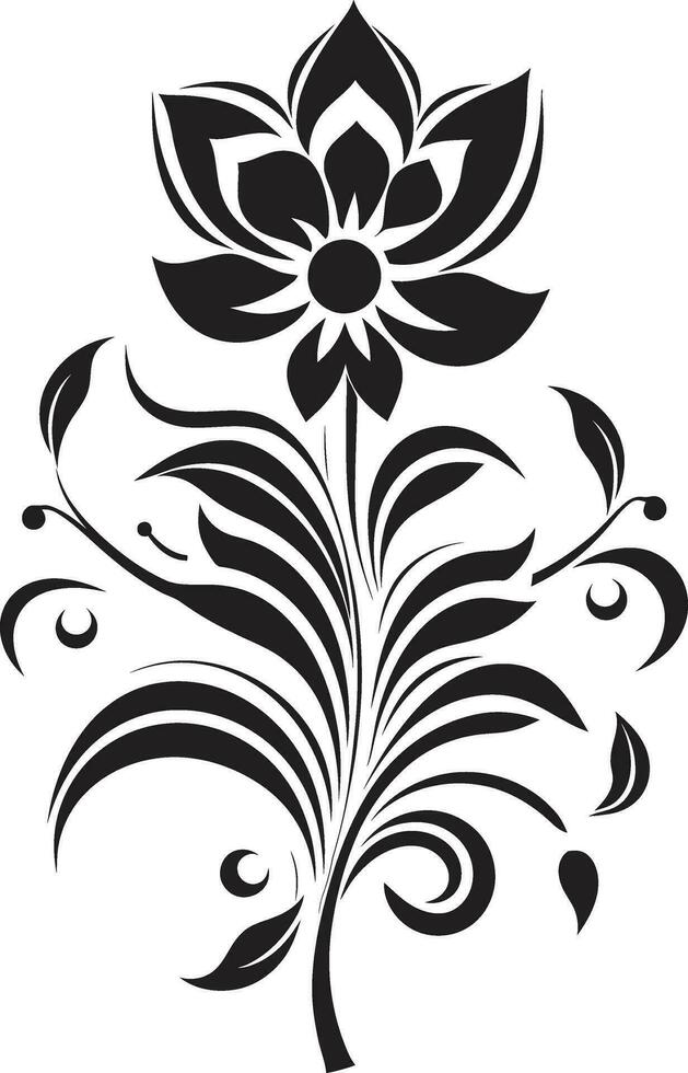 Ethnicity in Bloom Decorative Floral Vector Cultural Essence Ethnic Floral Emblem Logo