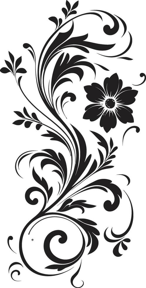 sutil floral rollos icónico logo elemento etéreo hecho a mano ramos de flores vector logo diseño