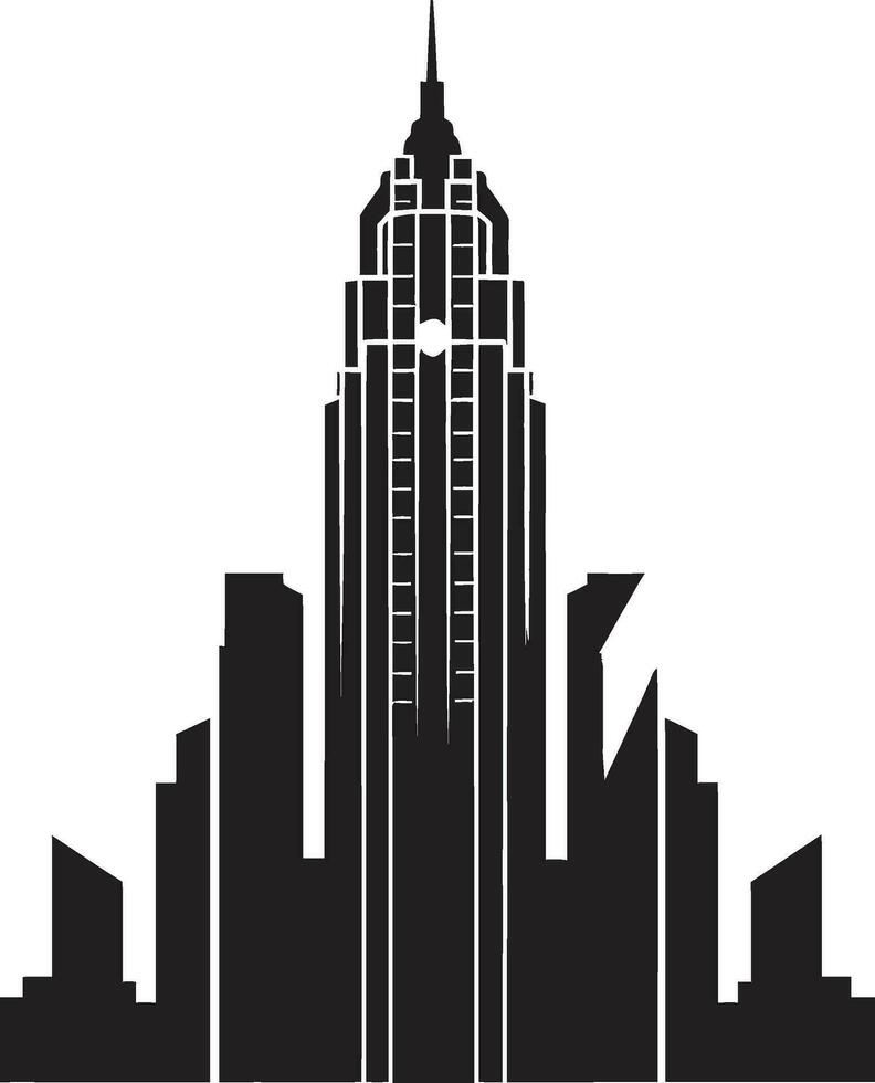 metrópoli elevación multipiso paisaje urbano icono en vector logo horizonte visionario multipiso urbano edificio vector diseño