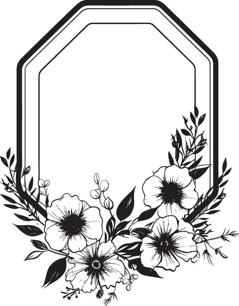 Elegant Minimalist Vines Hand Rendered Icon Abstract Botanical Essence Black Vector Logo