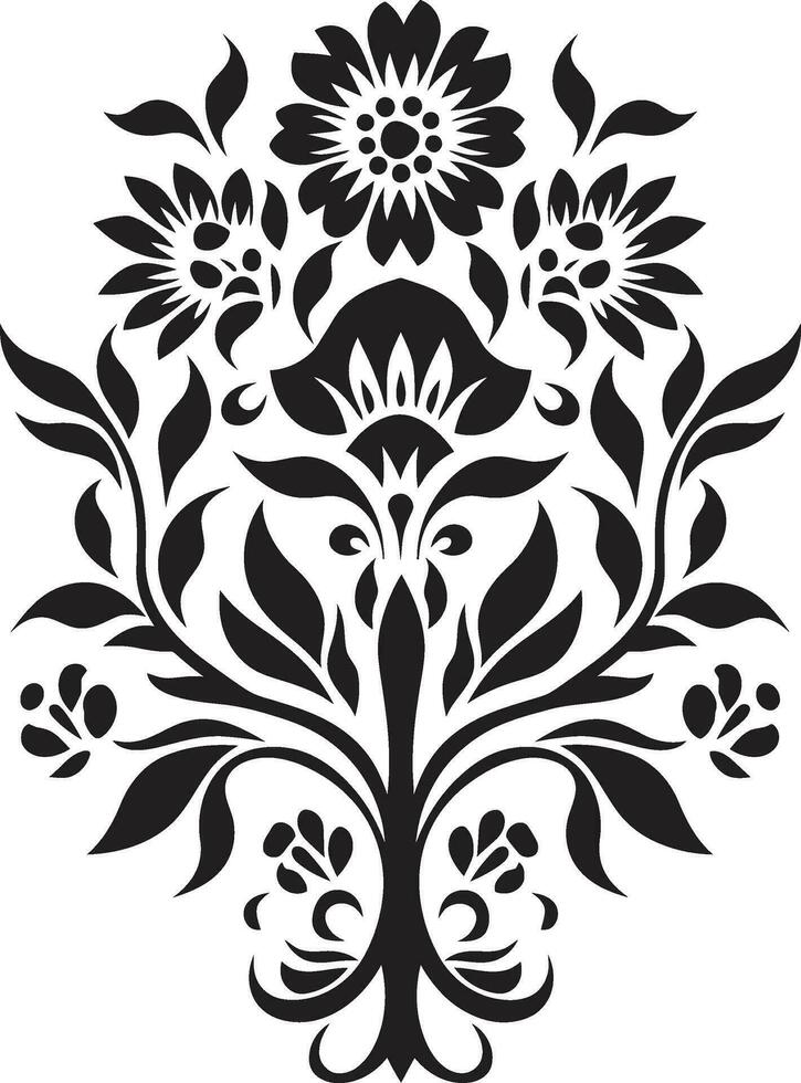 Native Elegance Ethnic Floral Logo Icon Traditional Flourish Decorative Ethnic Floral Vector