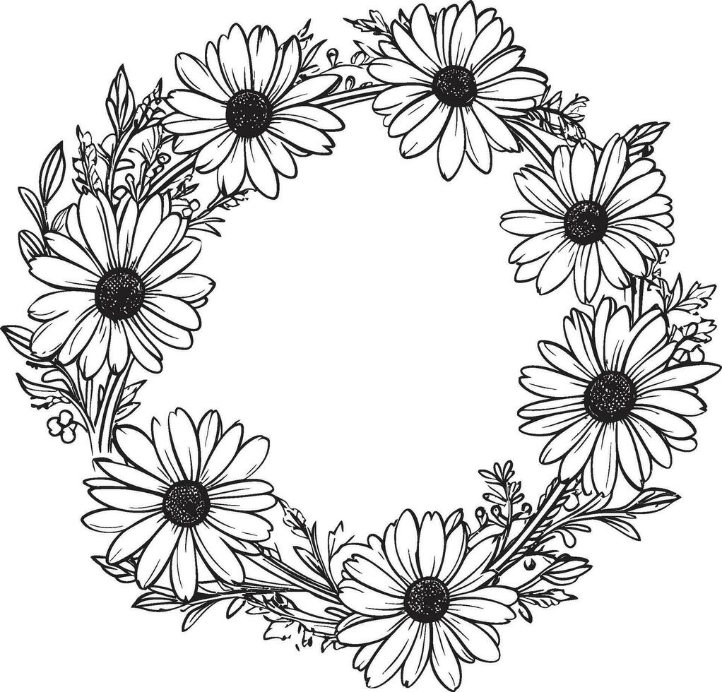 susurro pétalos negro vector logo icono diseño jardines abrazo margarita flor marco logo icono