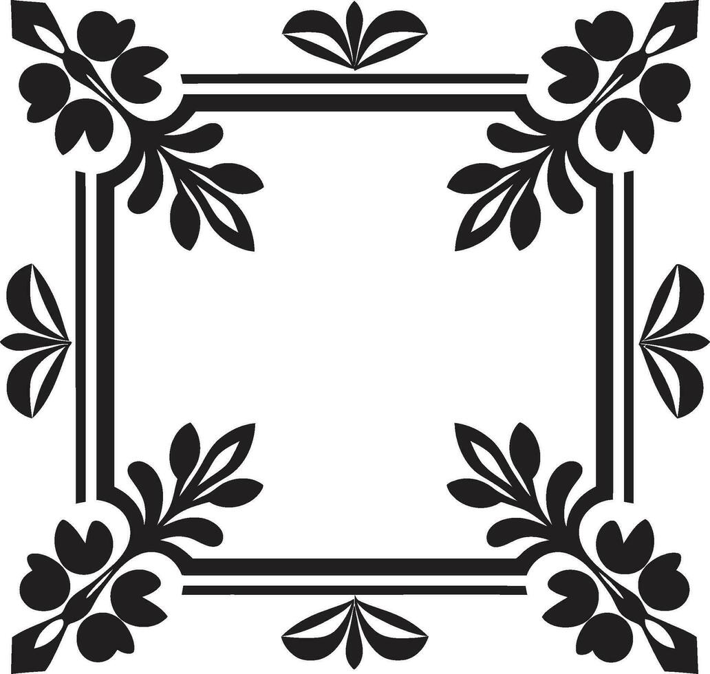 resumen pétalo mosaico negro floral modelo estructurado florales geométrico loseta logo en negro vector