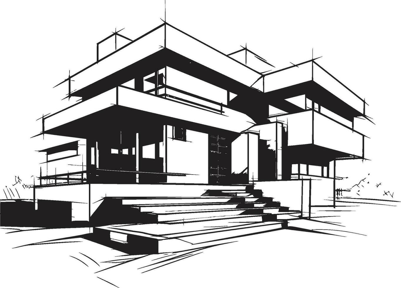 triple elevación refugio emblemático vector de arquitectónico grandeza tri aguja opulencia icono de residencial lujo en vector diseño