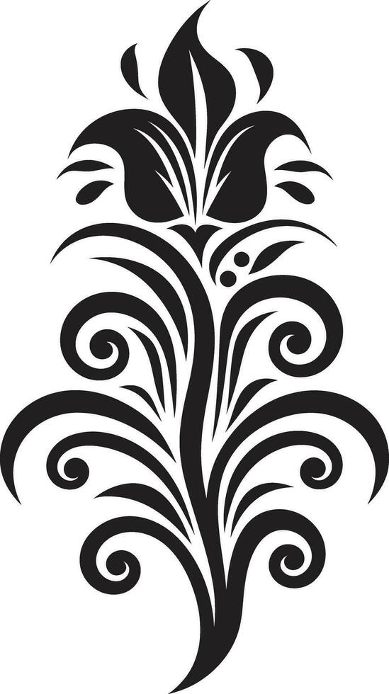 Heritage Flourish Ethnic Floral Vector Symbol Customary Blossom Ethnic Floral Logo Icon