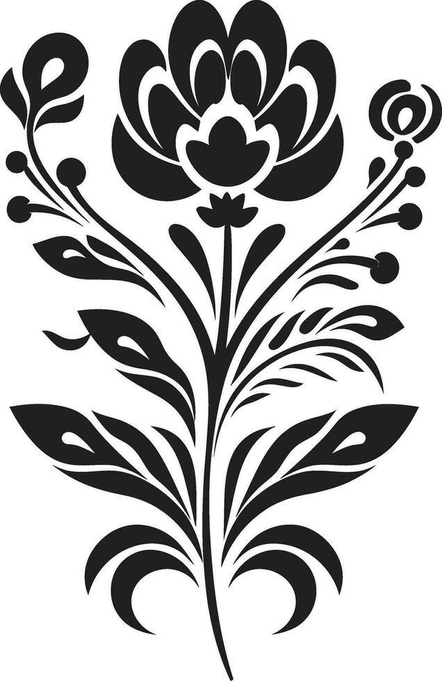 Native Blossom Emblem Ethnic Floral Logo Icon Ethnicity in Bloom Decorative Floral Vector Design