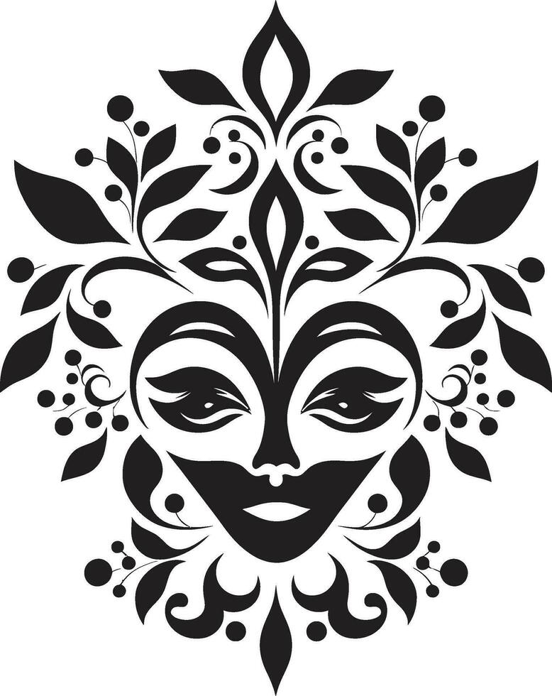 arraigado tradicion étnico floral vector icono cultural resplandor decorativo étnico floral emblema