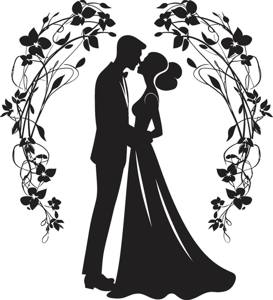 Jubilant Journey Ornate Bride and Groom Frame Crafted Connection Decorative Frame for the Couple vector