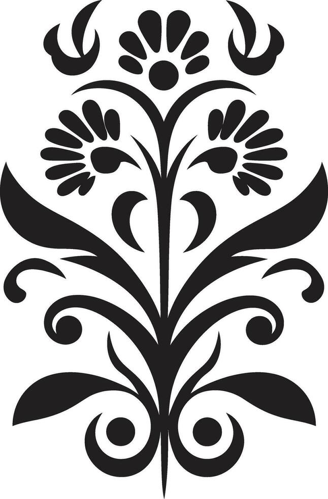 Rooted Tradition Decorative Ethnic Floral Element Cultural Radiance Ethnic Floral Logo Icon vector