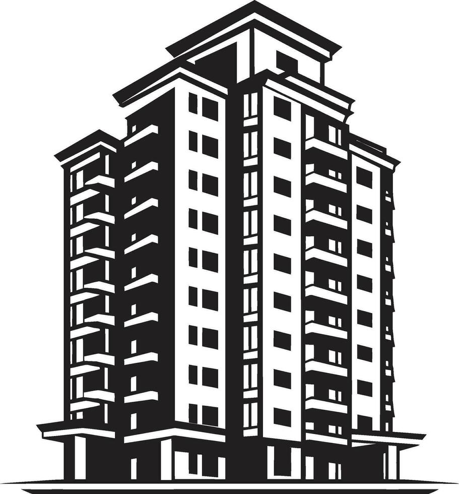 Skyscraper Matrix Heights Multifloor Cityscape Vector Design Metropolis Visions Multifloral Building Vector Icon in Cityscape