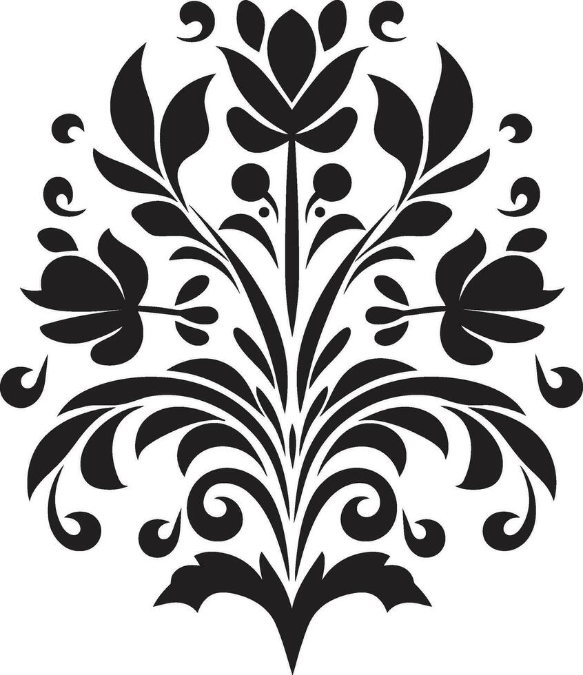 Inherited Charm Ethnic Floral Logo Icon Design Tribal Adornments Ethnic Floral Emblem vector