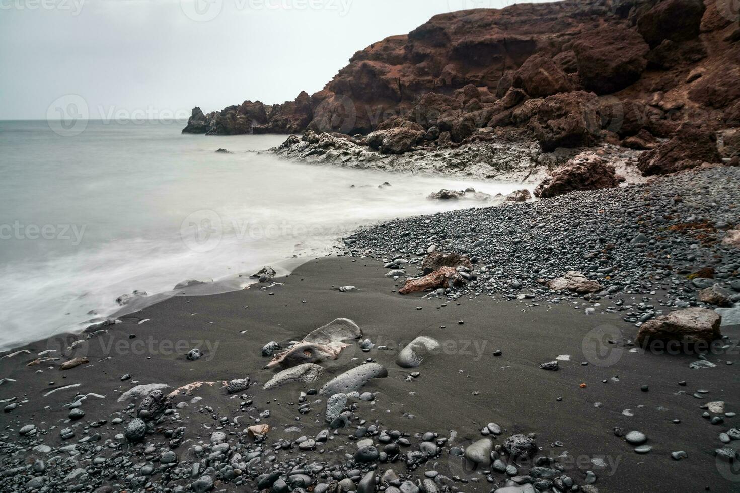 Lanzarote coast during a cloudy day photo