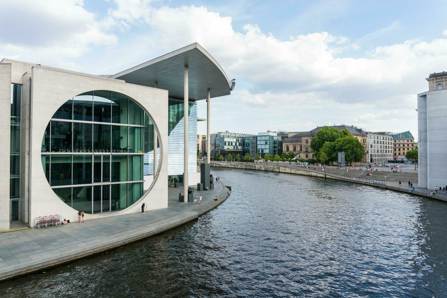 Berlin, Germany-august 9, 2022-View of the  Library of the German Bundestag during a cloudy day photo
