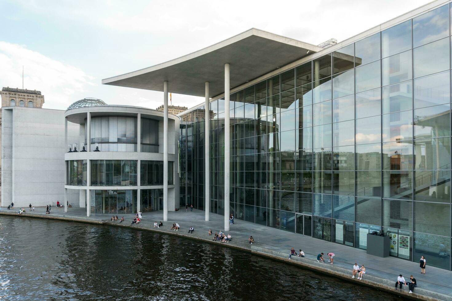 Berlin, Germany-august 9, 2022-View of the  Library of the German Bundestag during a cloudy day photo