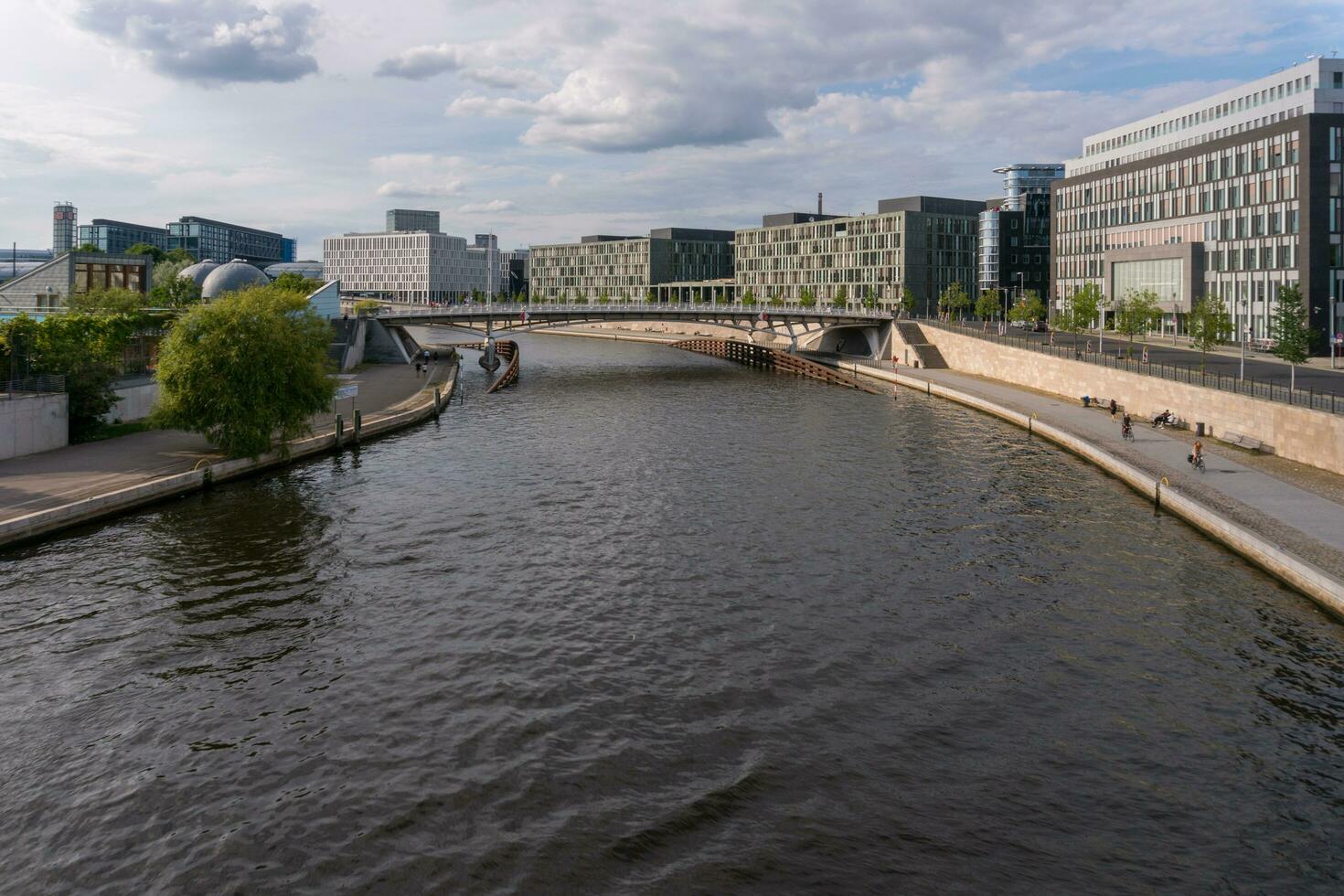 Berlin, Germany-august 9, 2022-View of the  Library of the German Bundestag during a cloudy day photo